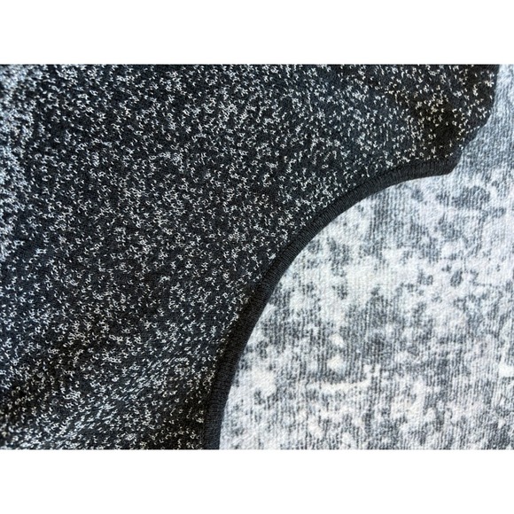 Bebe Black Silver Sparkle Long Sleeve‎ Knit Top Party Cocktail Glam - Picture 4 of 6